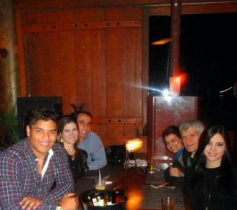 Paulo Costa with his girlfriend, Tamara Elves's family.